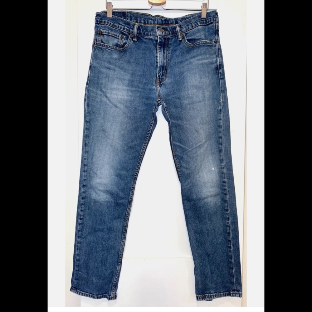 Levi's W36 L32 Men’s 513 Denim Slim Fit Straight Jeans - Blue